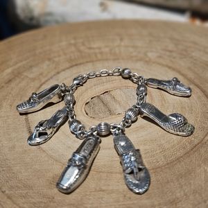 Brighton I Love Shoes Ankle Charm Bracelet 7"